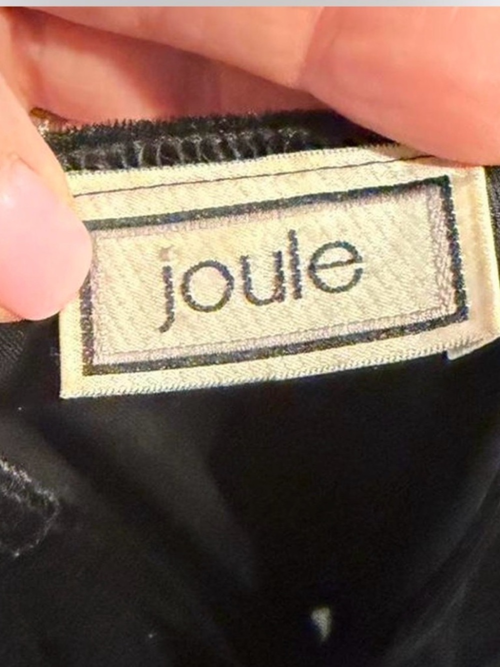 Joules Black Velvet Long-Sleeve V-Neck A-Line Dress - Picture 5 of 5
